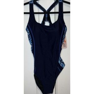 Women’s One piece Bathing Suit Swim Suit  Upf 50+  Blue Mycharmo Size Large NWT